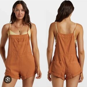 Billabong Romper Women's Large Green Wild Pursuit Overalls Playsuit‎ Deadstock